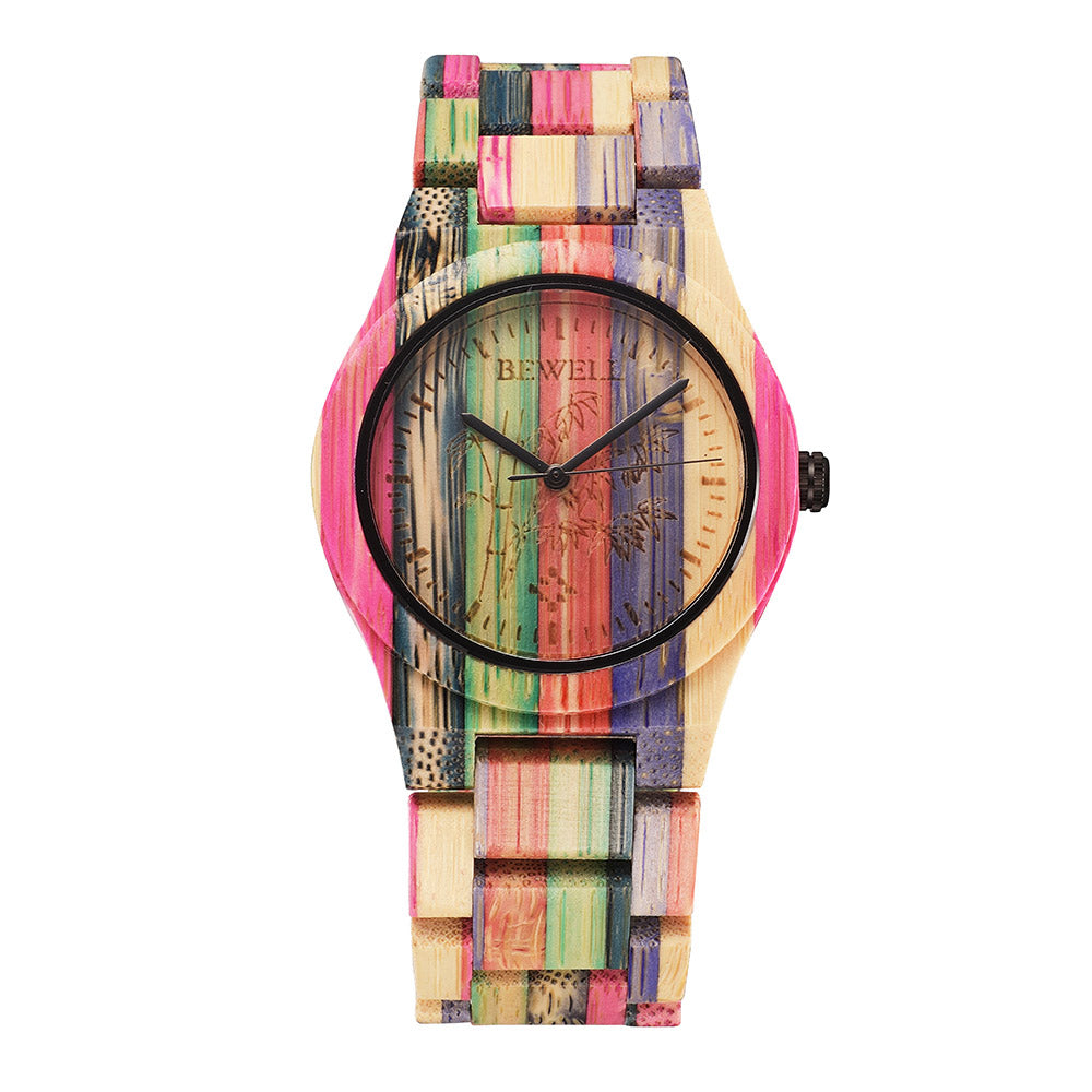 Rainbow Luxury Bamboo Wrist Watch