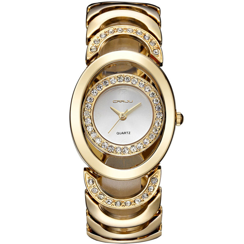Luxurious Gold and Rhinestones Watch